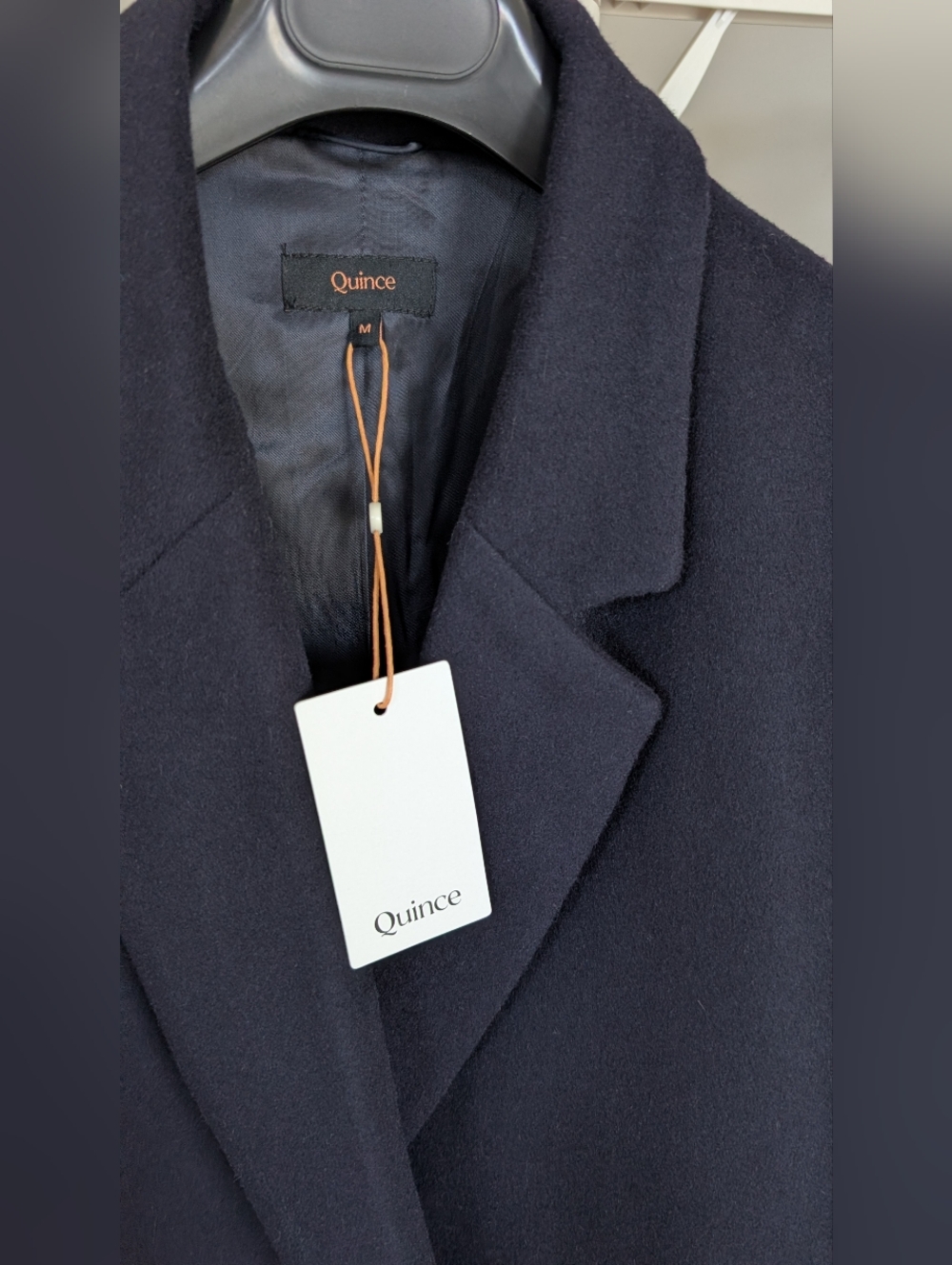 Quince Italian Wool Navy Single-Button Long Coat - Picture 4 of 11